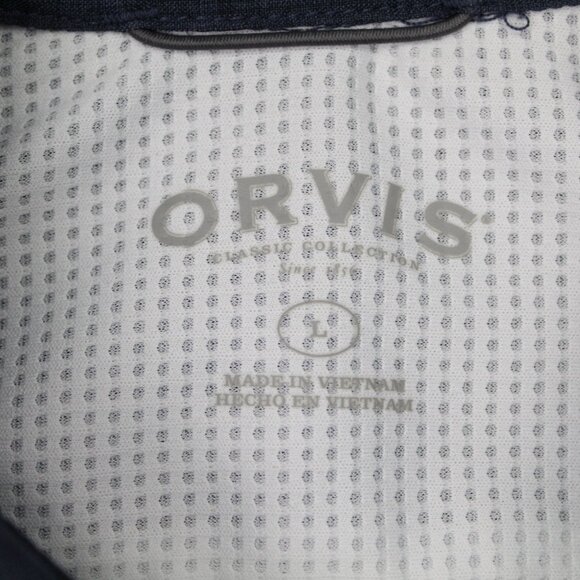Orvis Shirt Adult Large Blue Classic Collection Quick Dry Wicking S/S Button Up - Picture 7 of 13